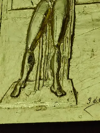 Bassorilievo G. De Chirico foglia Oro