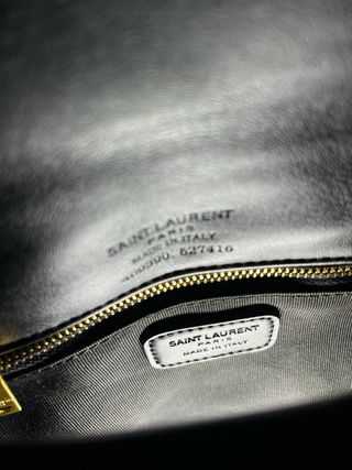 Mala Saint Laurent preta dourada