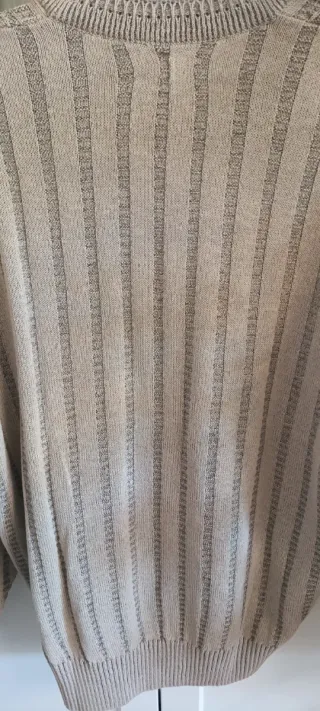 Jersey fino Morgat beige y gris Talla L