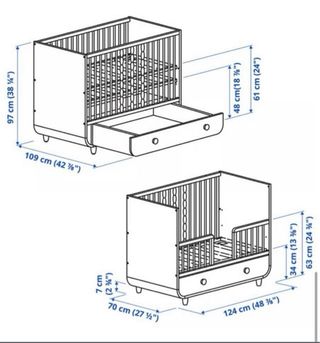 Cuna Ikea con colchón