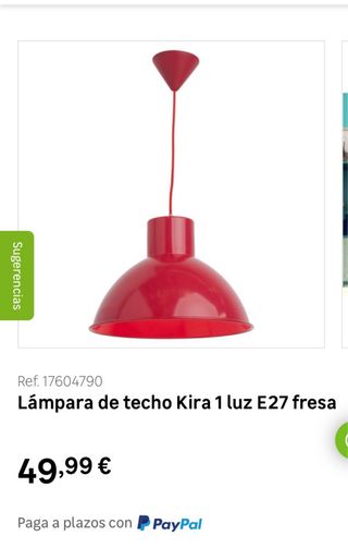 Lámpara colgante roja de metal