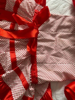 Traje Flamenca Niña Rojo y Blanco