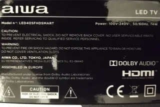 Despieces TV AIWA LED405FHDSMART