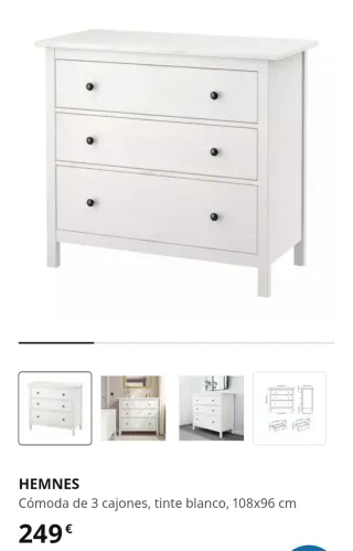 Cómoda IKEA Blanca 3 Cajones