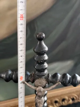 Crucifijo madera torneada siglo XIX
