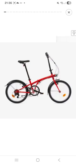 Bicicleta plegable B'TWIN roja
