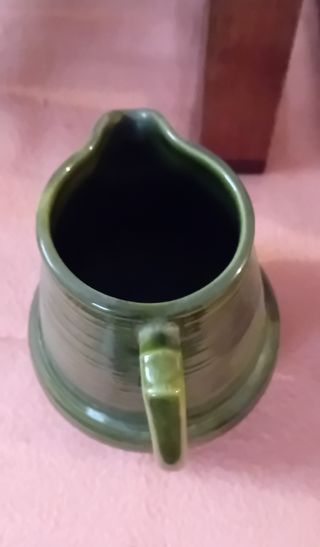 Jarra y 6 vasos de cerámica esmaltada para sangría