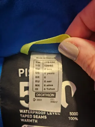 Chaqueta Ski Niño Decathlon Azul/Negro talle 6