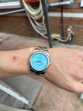 Reloj Rolex Oyster Perpetual Azul tiffany 18 k 750