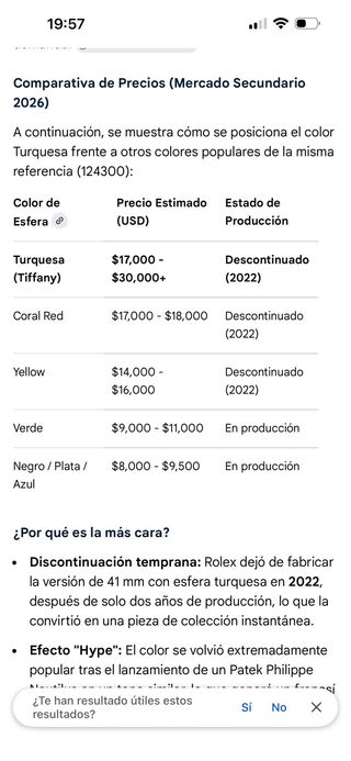 Reloj Rolex Oyster Perpetual Azul tiffany 18 k 750