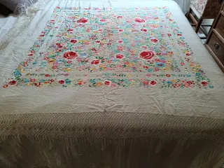 Mantón de Manila Seda Multicolor