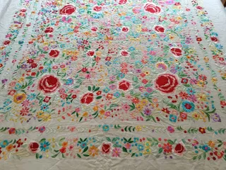 Mantón de Manila Seda Multicolor