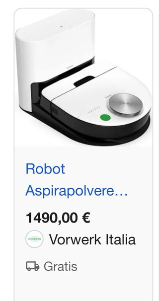 Folletto Robot Vorwerk vr7s valore 1500€