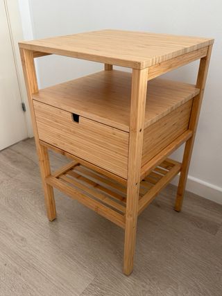 Mesita Noche Ikea Nordkisa Bambú