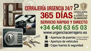 CERRAJERÍA DE URGENCIA VILAMARXANT 24H - 365 DÍAS