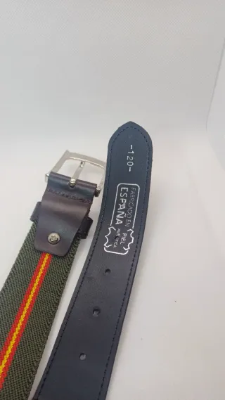 Cinturón Piel y Tejido Elástico Ajustable