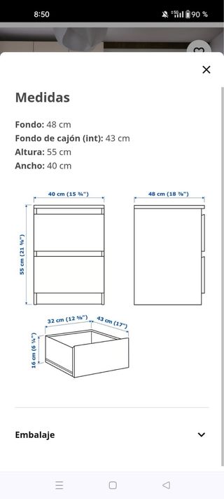 2 Mesitas Noche IKEA MALM Madera