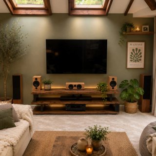 Mueble TV rústico madera maciza
