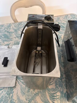 Freidora industrial casera acero inoxidable.