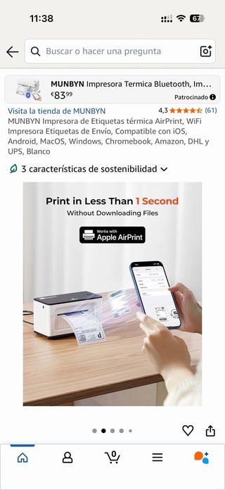 Impresora de Etiquetas MUNBYN AirPrint WiFi