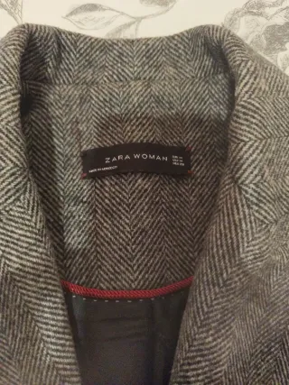 Abrigo Zara Gris Largo