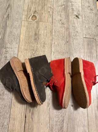 Zapatos niño 27/28 verde  y rojo