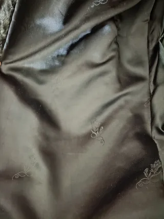 Abrigo de piel conejo gris