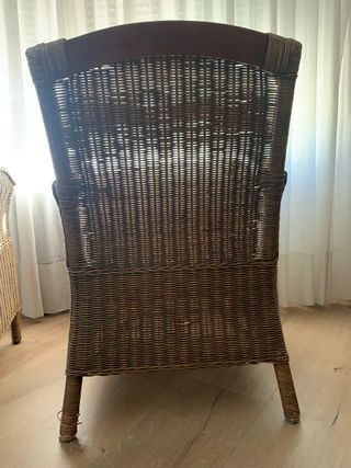 Butaca mimbre y madera