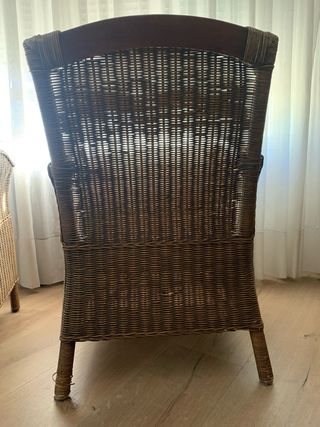 Butaca mimbre y madera