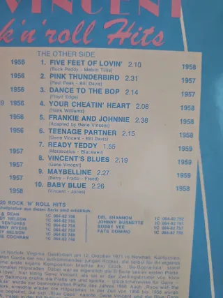 Vinilo LP Gene Vincent 20 Rock Roll Hits