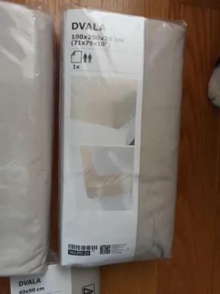 Juego sábanas 180x200 IKEA DVALA beige