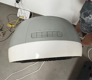 Ventilador klarstein de pie gris y blanco