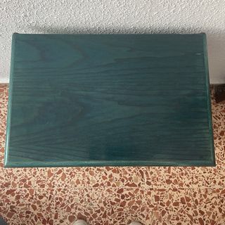 2 cabeceros ratán verde y mesita