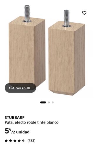Patas IKEA STUBBARP roble blanco (4 uds)