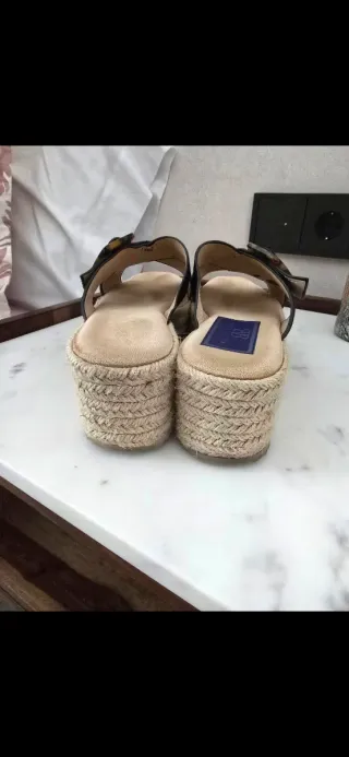 Sandalias esparto plataforma mujer