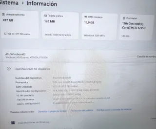 Portátil Asus Vivobook 15 i5-1235U 16GB RAM