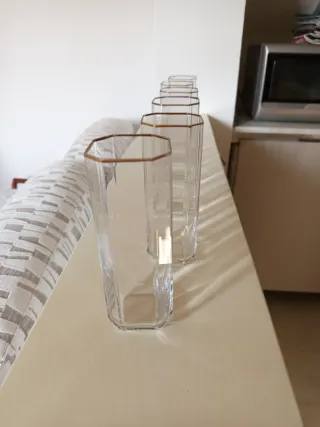 Bicchieri cristallo con bordo oro