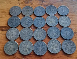 Lote de 20 Monedas 1 Peseta de 1944 de Franco