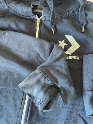 Felpa Converse con zip blu