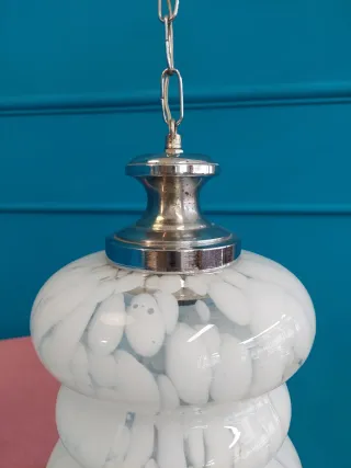 Lampadario vintage vetro maculato