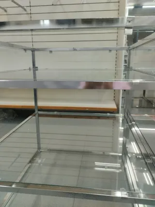 Mesa doble cristal y acero inoxidable