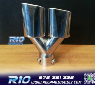 COLA ESCAPE DOBLE RECTANGULAR ACERO INOX