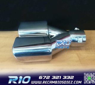 COLA ESCAPE DOBLE RECTANGULAR ACERO INOX