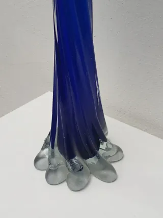 Vaso Murano vintage blu e giallo