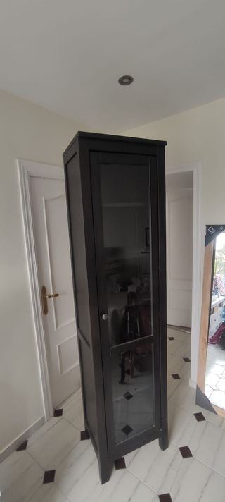 Vetrina Ikea Nera in Cristallo e Legno