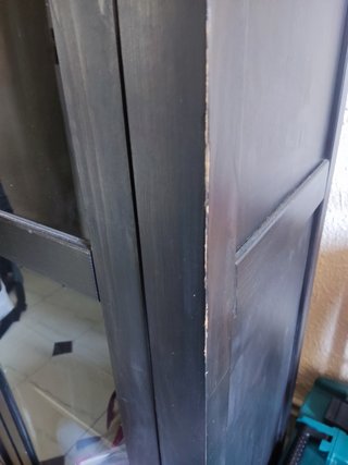 Vitrina Ikea Negra Cristal Madera