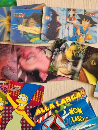 Lotto 41 carte Dragon Ball, Simpson, Shrek, Kinder