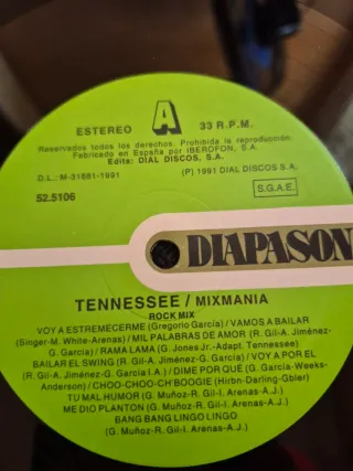 Vinilo Tennessee Mix Mania