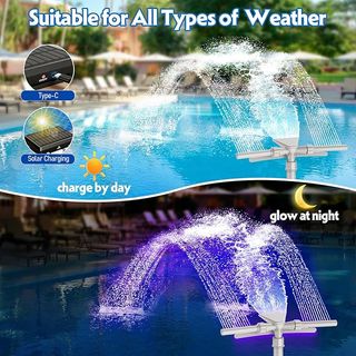 Fuente Solar   Piscina LED 9 Colores Aspersor