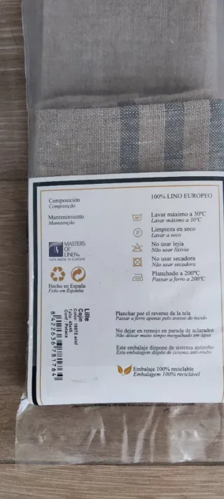 Pack 2 Fundas Cojín Lino 45x45 Beige/Azul NUEVAS